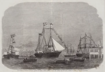 The Progress of Princess Alexandra, Arrival of the Victoria and Albert, with Her Royal Highness on Board, at Gravesend